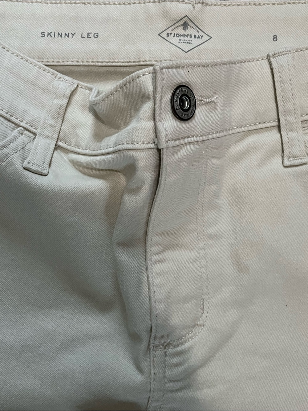 St. John's Bay Women’s Skinny Leg Jeans  in Creamy Beige